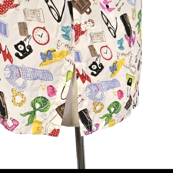 Edward 100% Silk Novelty Girly Fashion Shopping Summer Vacation Print Small Top - Picture 8 of 11